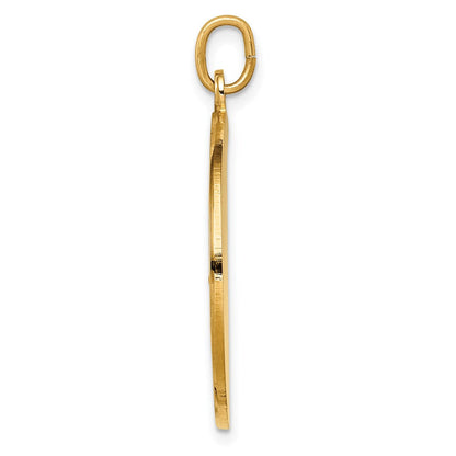 14K Gelbgold Massiv Poliert/satin Groß Rund St. Christopher Medaille