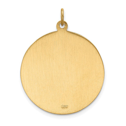 14K Gelbgold Massiv Poliert/satin Groß Rund St. Christopher Medaille