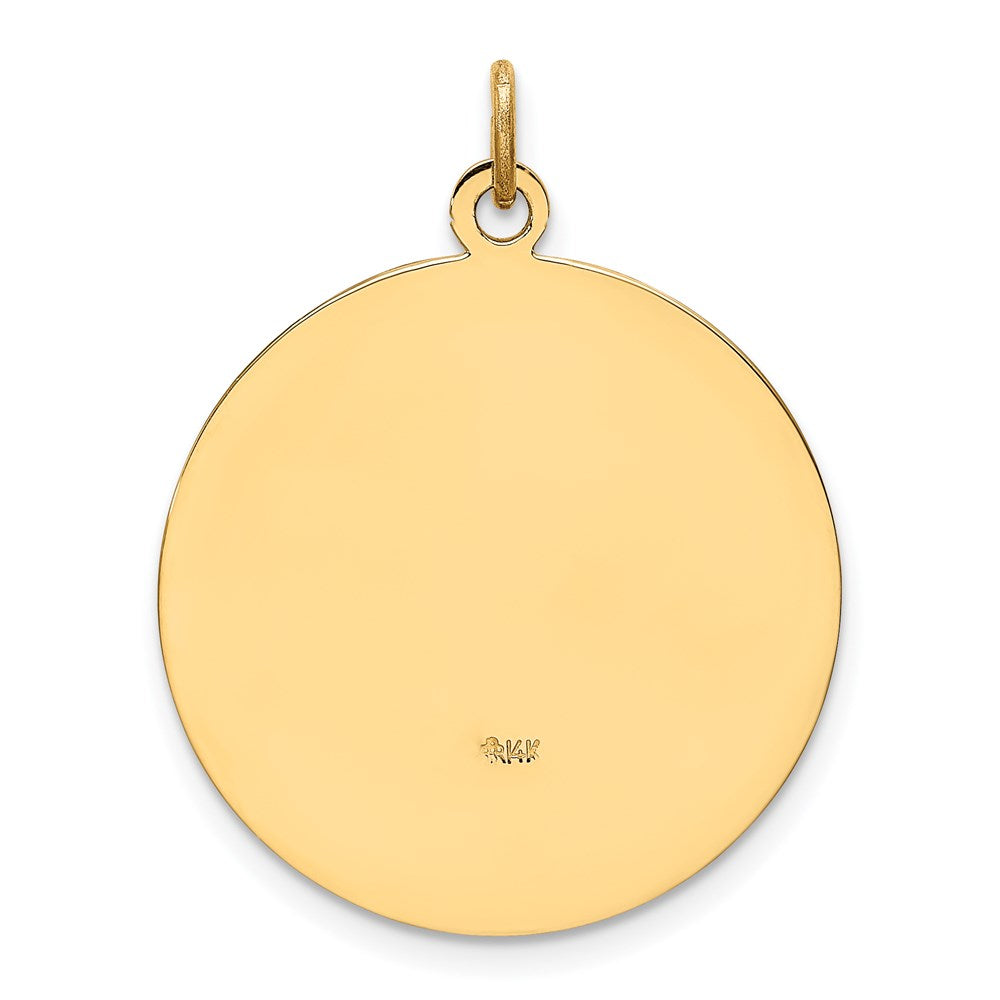 14K Gelbgold Massiv Poliert/satin Mittel Rund St. Christopher Medaille