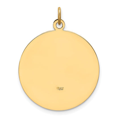 14K Gelbgold Massiv Poliert/satin Mittel Rund St. Christopher Medaille