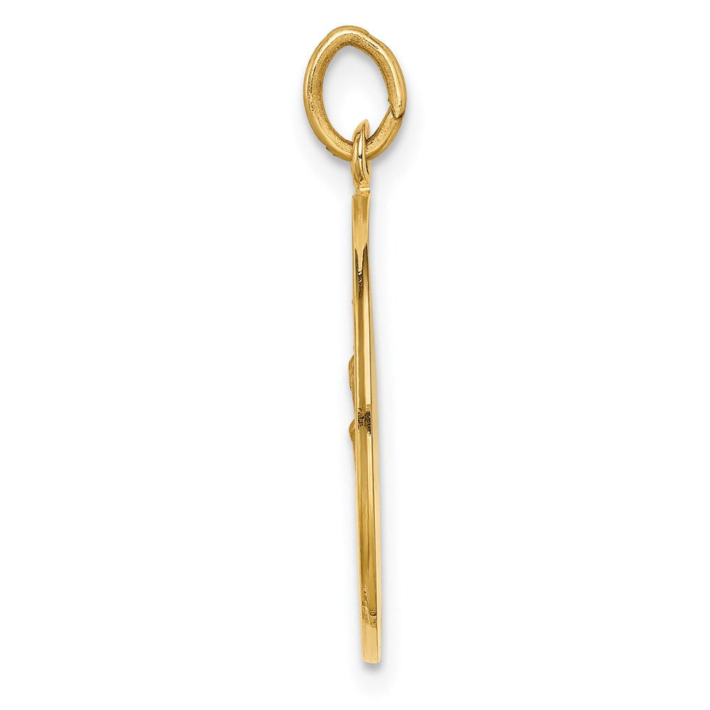14K Gelbgold Massiv Poliert/satin Klein Rund St. Christopher Medaille