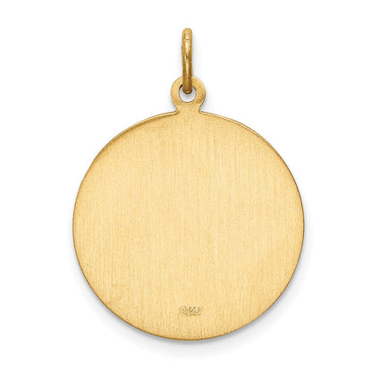 14K Gelbgold Massiv Poliert/satin Klein Rund St. Christopher Medaille