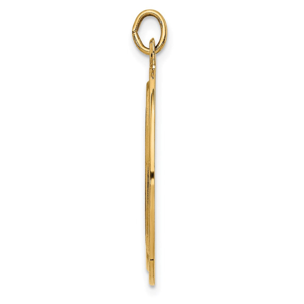 14K Gelbgold Massiv Poliert/satin Mittel Rund Plättchen St. Christopher Medaille