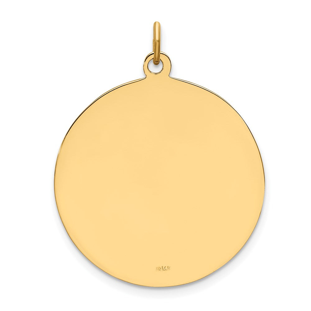 14K Gelbgold Massiv Poliert/satin Mittel Rund Plättchen St. Christopher Medaille
