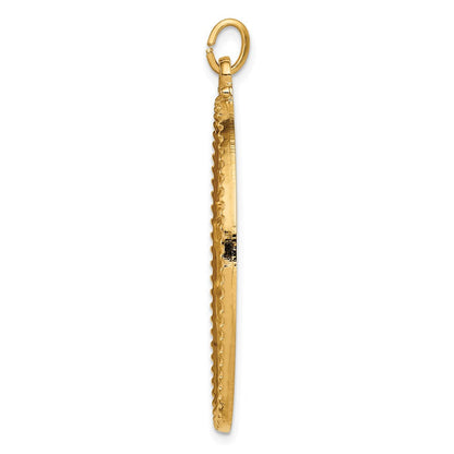 14K Gelbgold Massiv Poliert/satin Gekugelt Kante St. Christopher Medaille