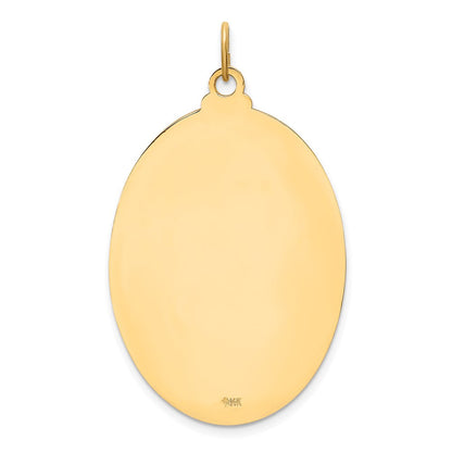 14K Gelbgold Massiv Poliert/satin Gekugelt Kante St. Christopher Medaille
