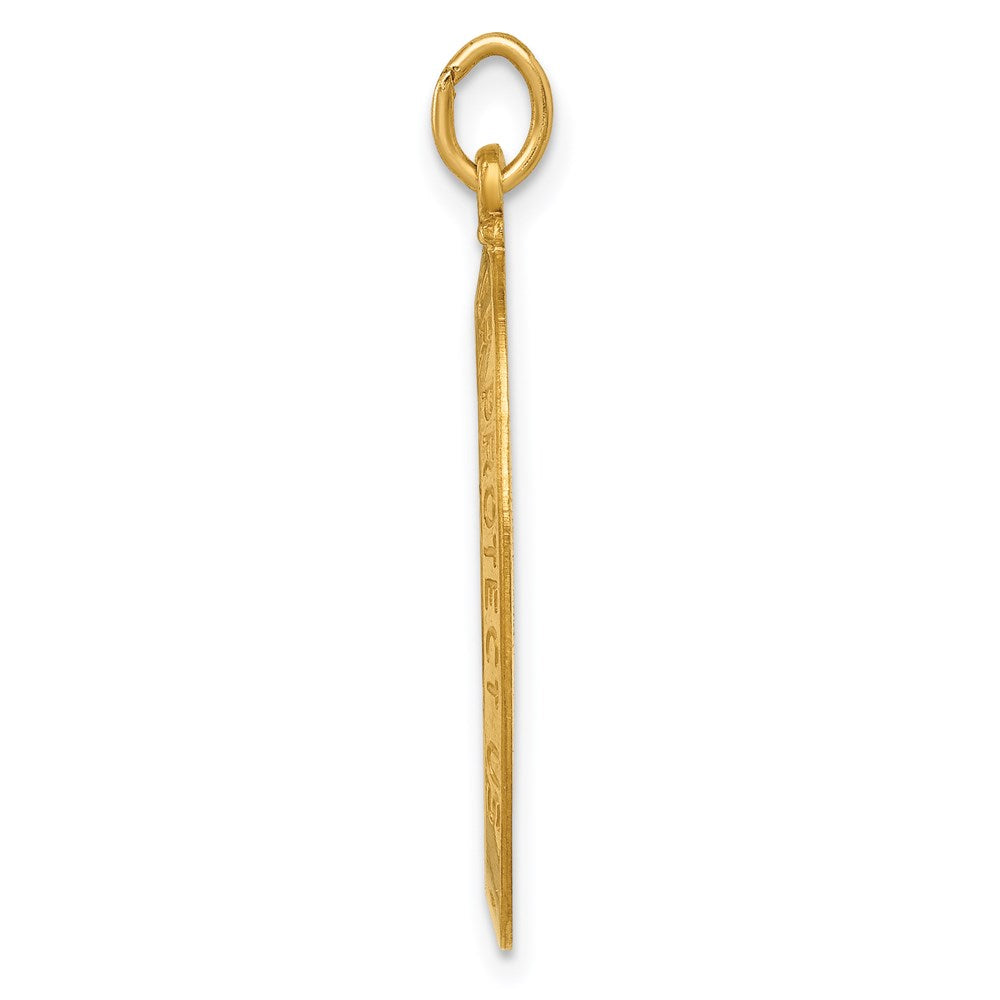 14K Gelbgold Massiv Poliert/satin Mittel Oval St. Christopher Medaille