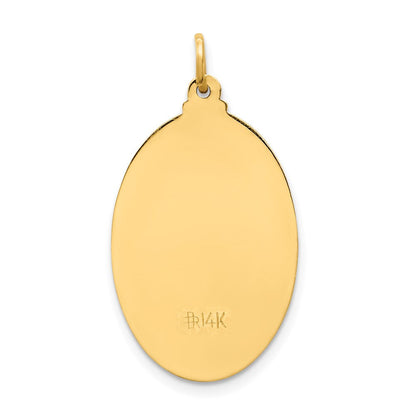 14K Gelbgold Massiv Poliert/satin Mittel Oval St. Christopher Medaille