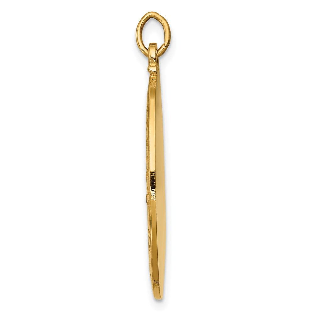 14K Gelbgold Massiv Poliert/satin Mittel Oval St. Christopher Medaille