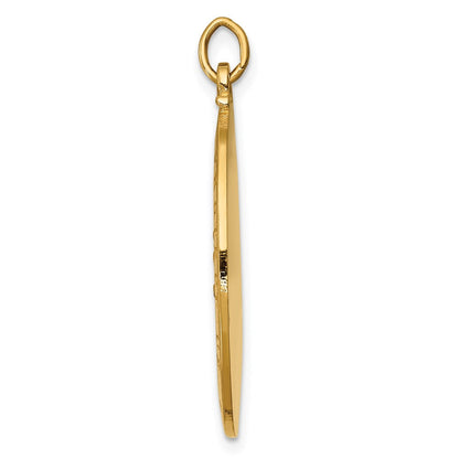 14K Gelbgold Massiv Poliert/satin Mittel Oval St. Christopher Medaille