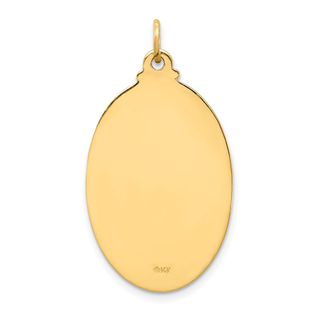 14K Gelbgold Massiv Poliert/satin Mittel Oval St. Christopher Medaille