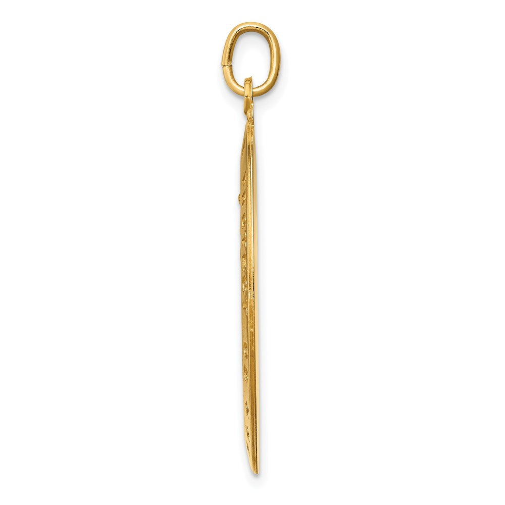 14K Gelbgold Massiv Poliert/satin Groß Oval St. Christopher Medaille