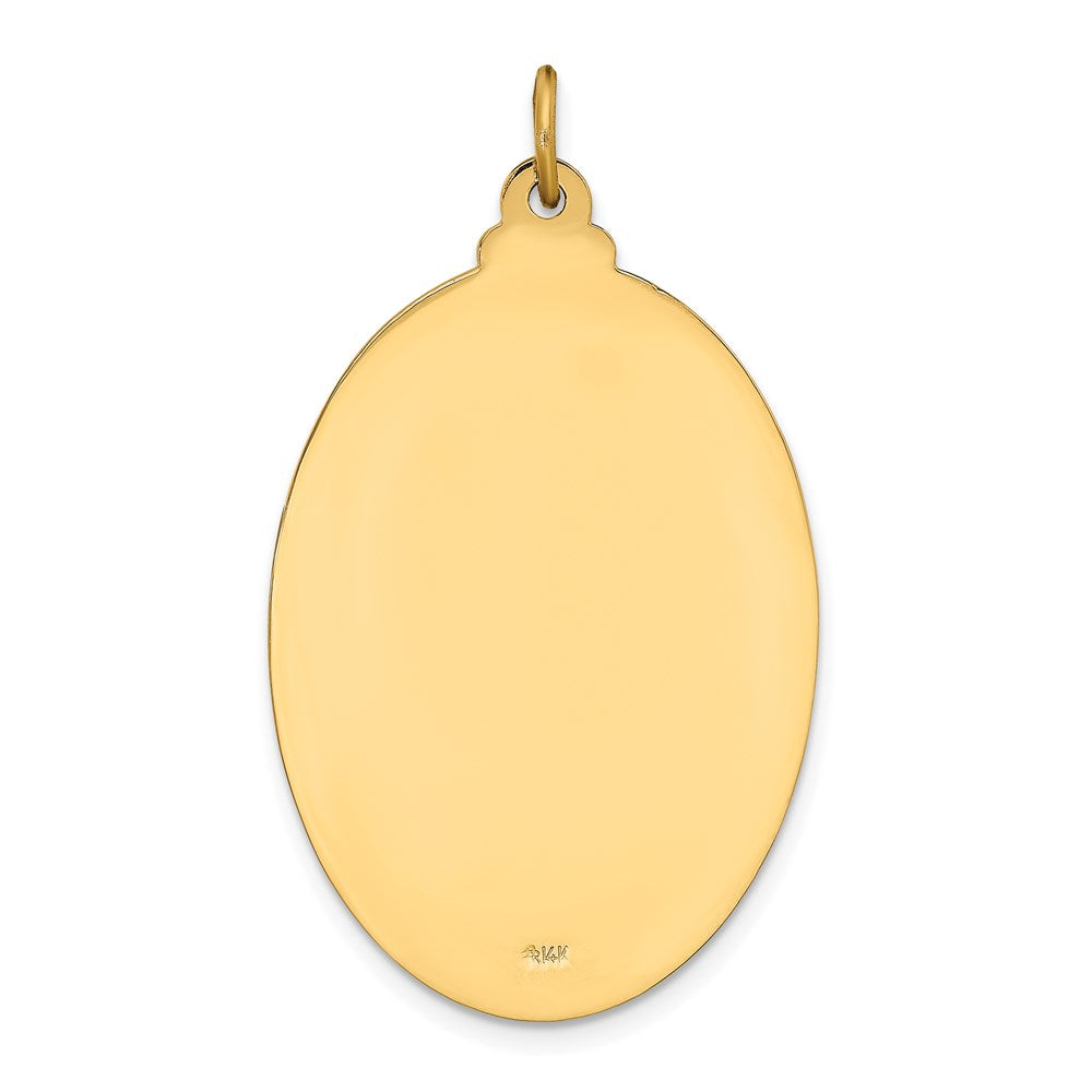 14K Gelbgold Massiv Poliert/satin Groß Oval St. Christopher Medaille