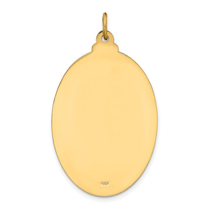 14K Gelbgold Massiv Poliert/satin Groß Oval St. Christopher Medaille