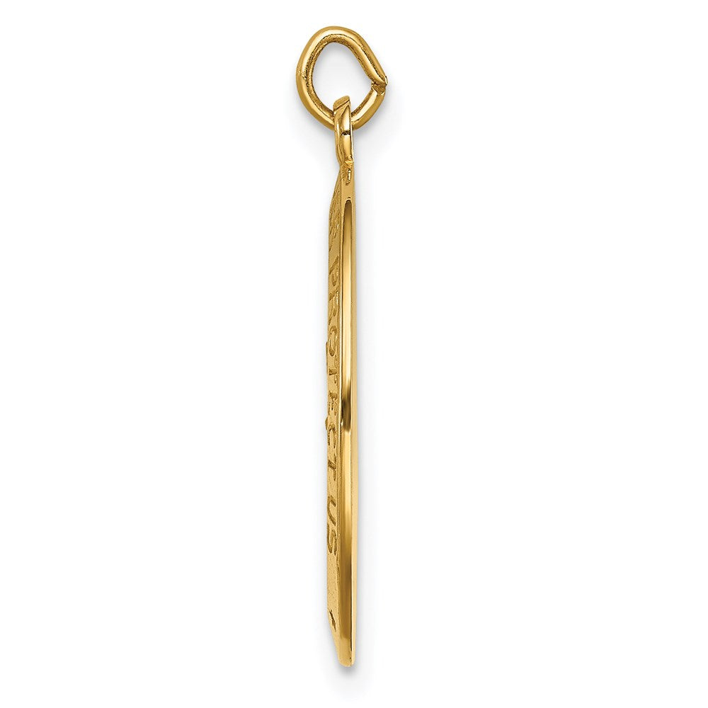 14K Gelbgold Massiv Poliert/satin Klein Oval St. Christopher Medaille
