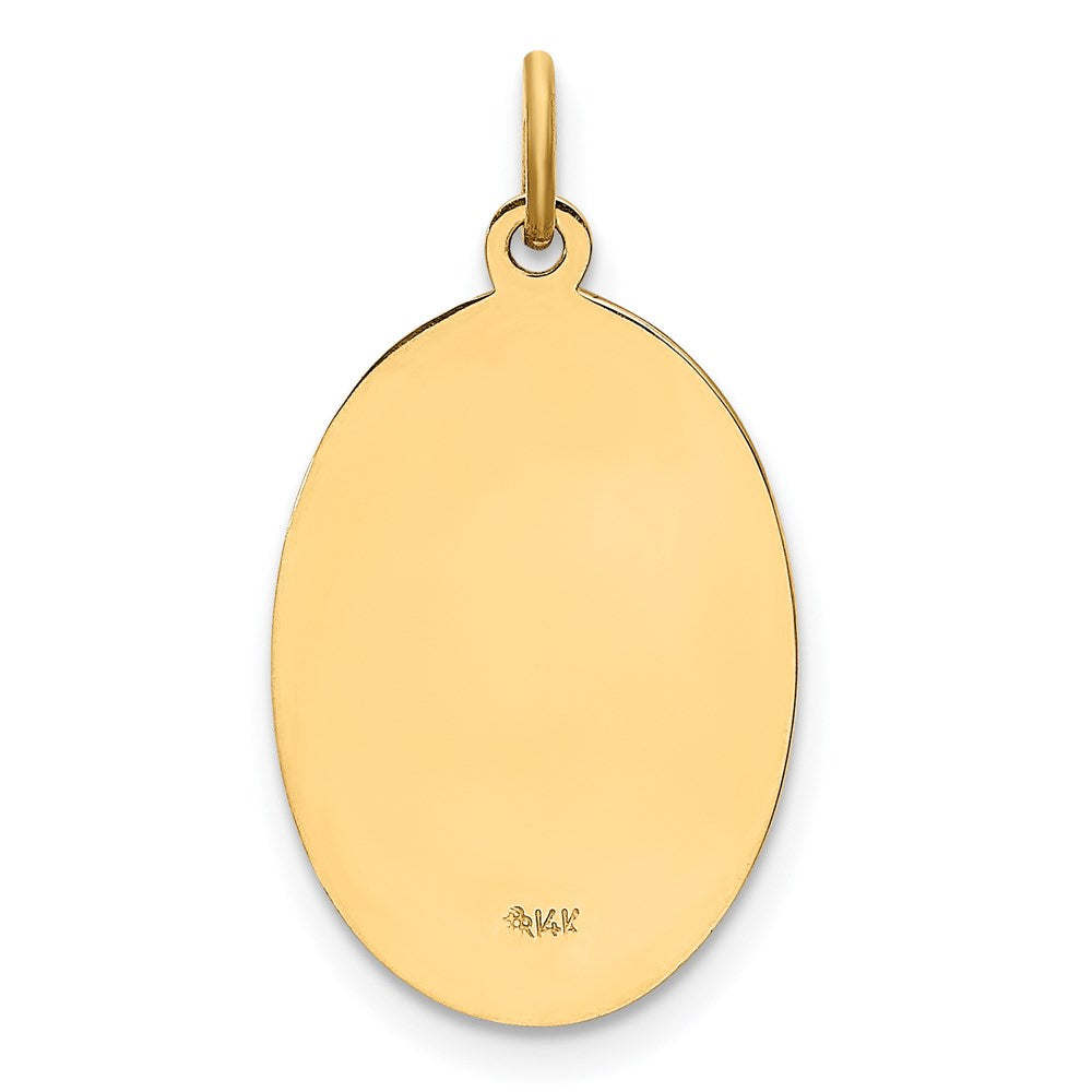 14K Gelbgold Massiv Poliert/satin Klein Oval St. Christopher Medaille