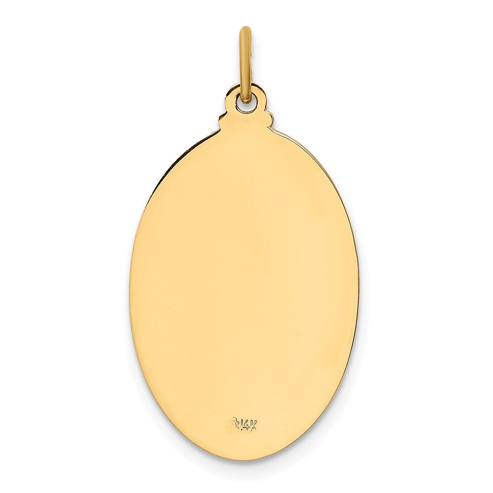 14K Gelbgold Massiv Poliert/satin Oval St. Joseph Medaille