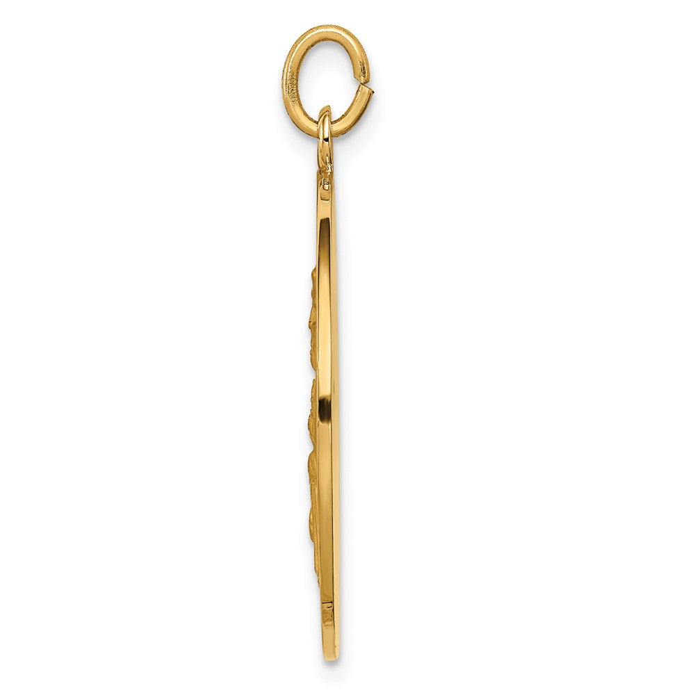 14K Gelbgold Massiv Poliert/satin Groß Rund St. Joseph Medaille