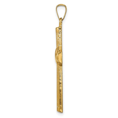 14K Gelbgold 14K Hohl Poliert Mittig X Kreuz