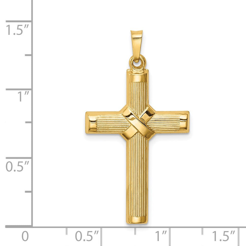 14K Gelbgold 14K Hohl Poliert Mittig X Kreuz
