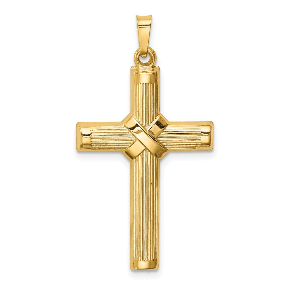 14K Gelbgold 14K Hohl Poliert Mittig X Kreuz