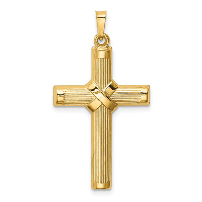 14K Gelbgold 14K Hohl Poliert Mittig X Kreuz