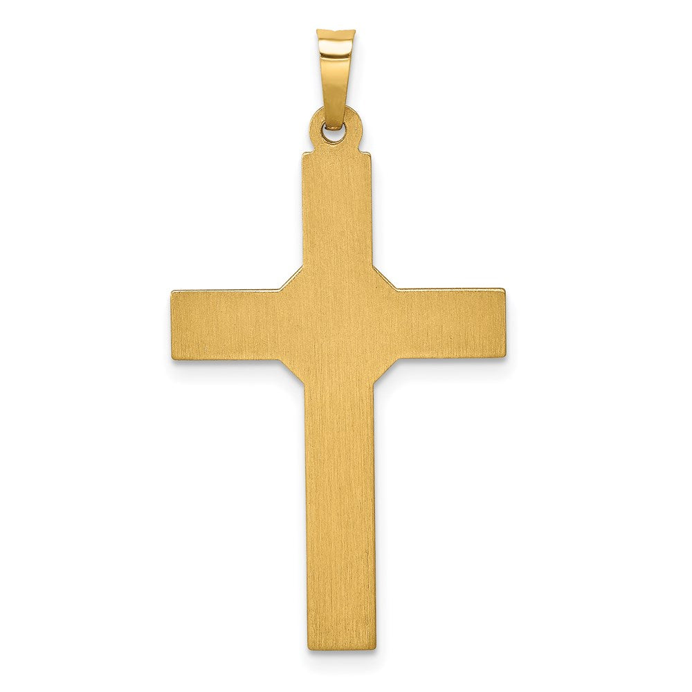 14K Gelb & Rhodium 14K Hohl Poliert Rhodium Mittig X Kreuz