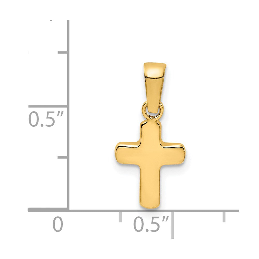 14K Gelbgold 14K Poliert Hohl Lateinisch Kreuz Anhänger