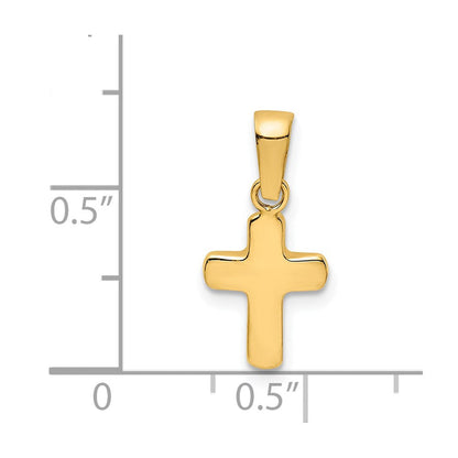 14K Gelbgold 14K Poliert Hohl Lateinisch Kreuz Anhänger