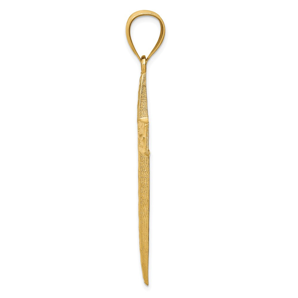 14K Gelbgold Kreuzanhänger, diamantiert