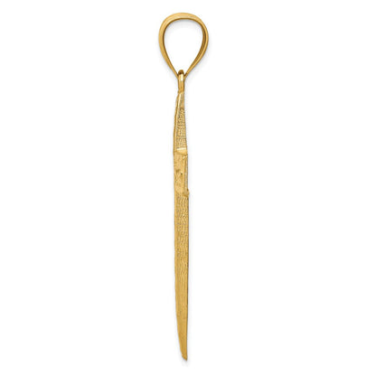 14K Gelbgold Kreuzanhänger, diamantiert