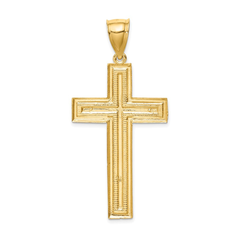 14K Gelbgold Kreuzanhänger, diamantiert