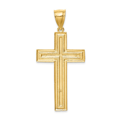 14K Gelbgold Kreuzanhänger, diamantiert