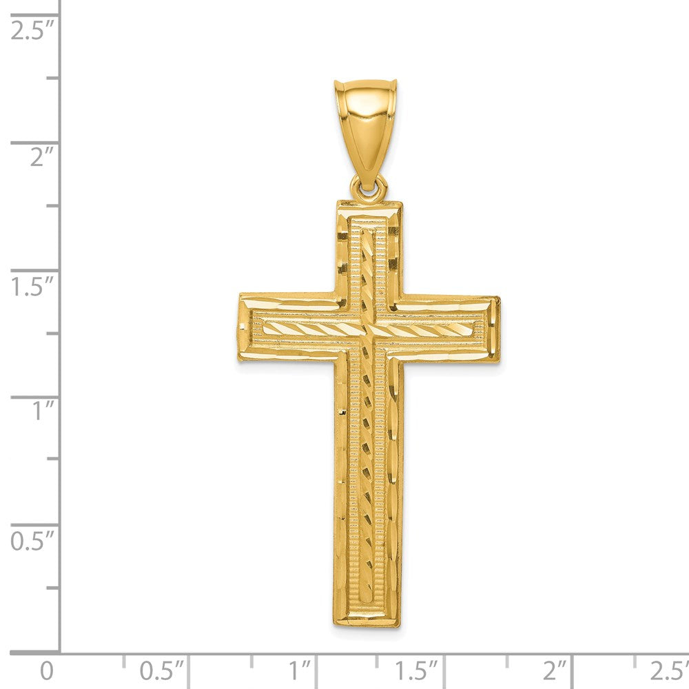 14K Gelbgold Kreuzanhänger, diamantiert