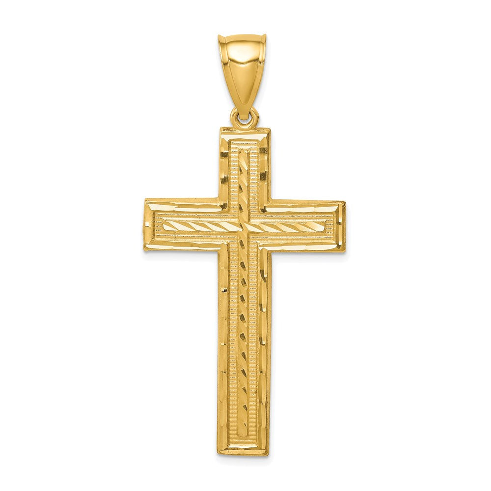 14K Gelbgold Kreuzanhänger, diamantiert
