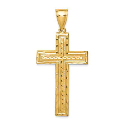 14K Gelbgold Kreuzanhänger, diamantiert