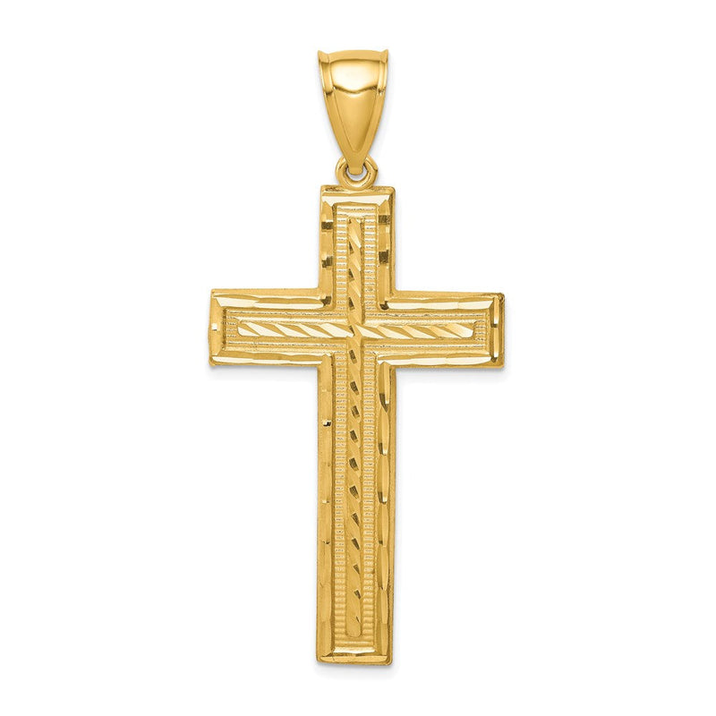14K Gelbgold Kreuzanhänger, diamantiert