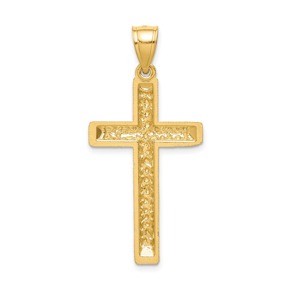 14K Gelbgold Kreuzanhänger, diamantiert