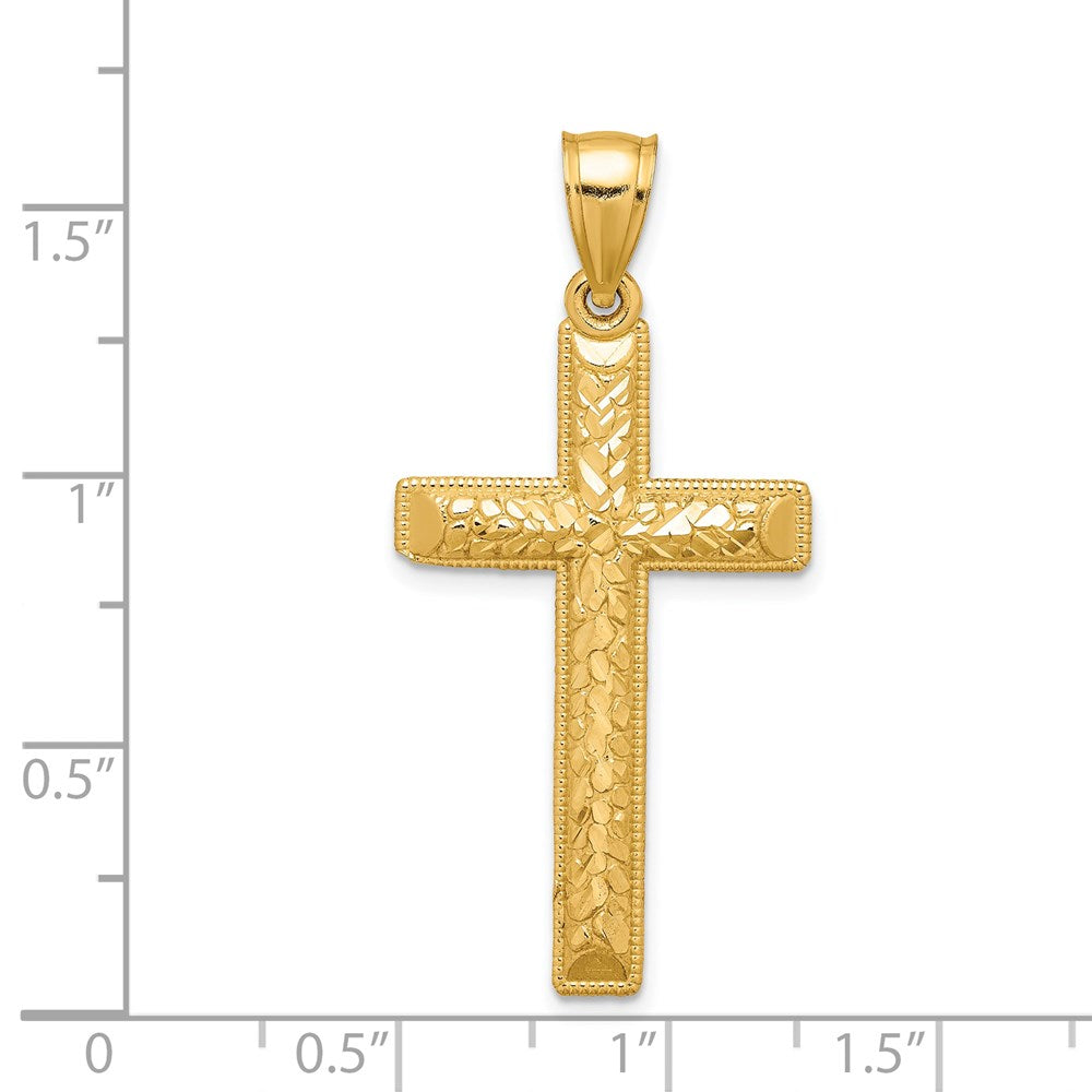 14K Gelbgold Kreuzanhänger, diamantiert