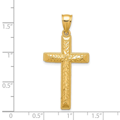 14K Gelbgold Kreuzanhänger, diamantiert