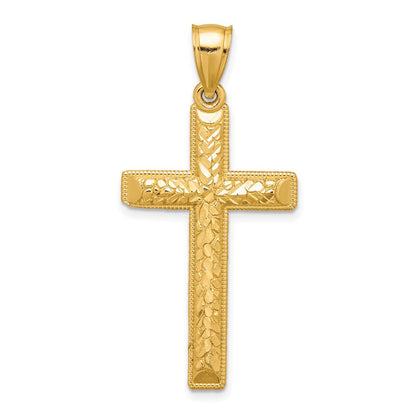 14K Gelbgold Kreuzanhänger, diamantiert