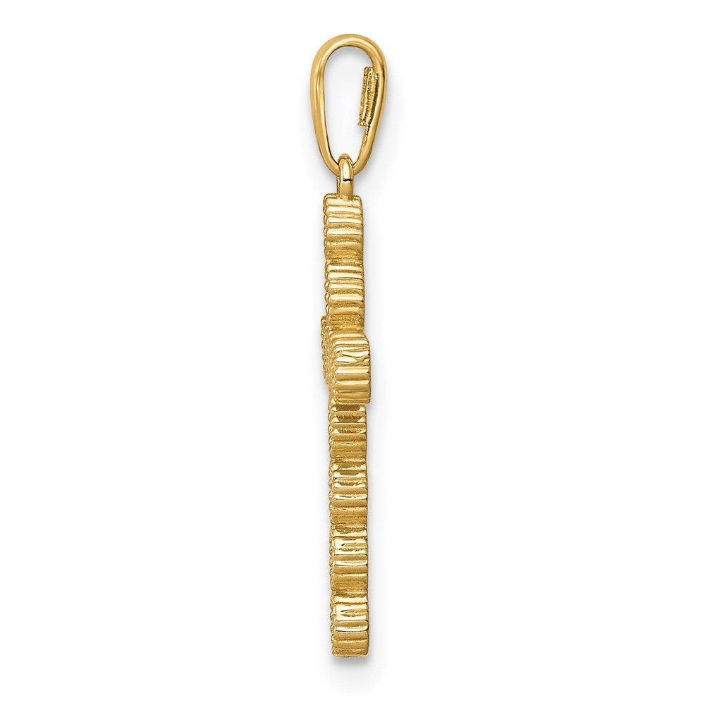 14K Gelbgold 14K Zirkonia Kreuz Anhänger