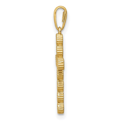 14K Gelbgold 14K Zirkonia Kreuz Anhänger