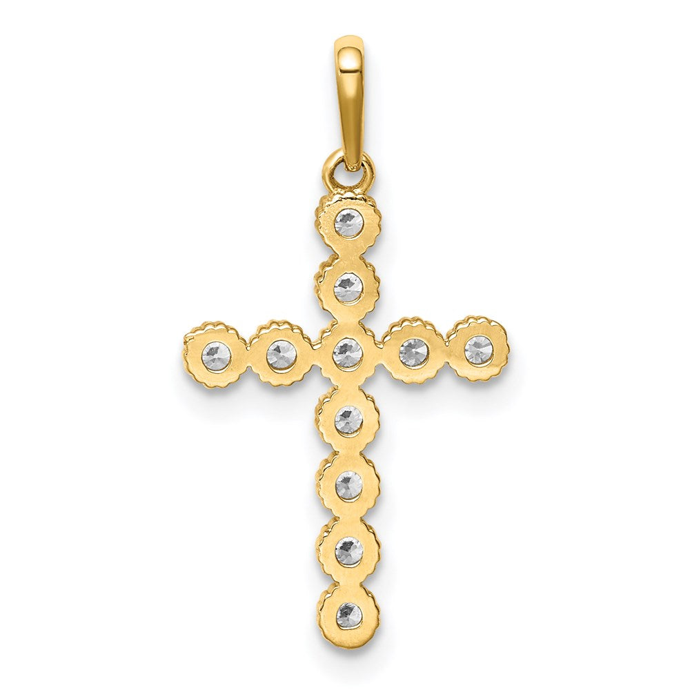 14K Gelbgold 14K Zirkonia Kreuz Anhänger