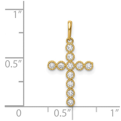 14K Gelbgold 14K Zirkonia Kreuz Anhänger