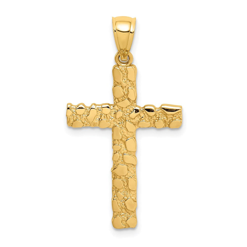14K Gelbgold 14K Nugget Kreuz Anhänger