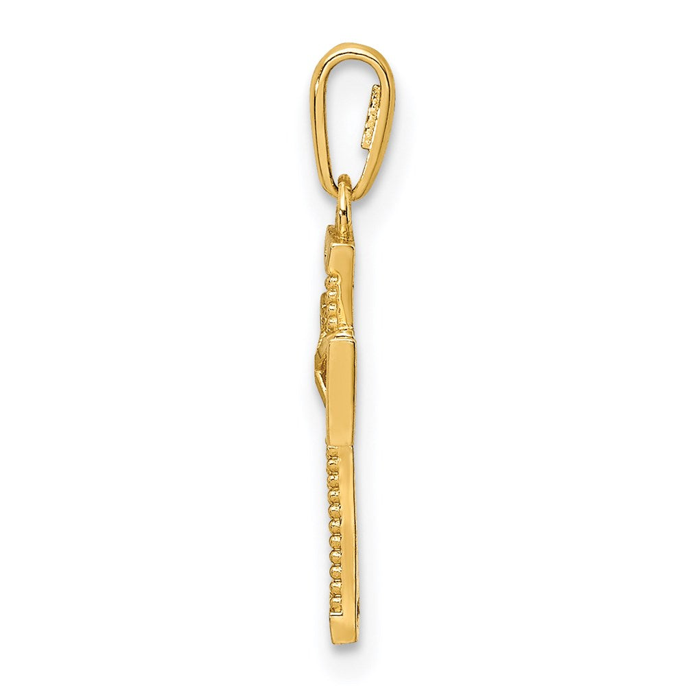 14K Gelbgold 14K Diamantiert Kreuz Anhänger