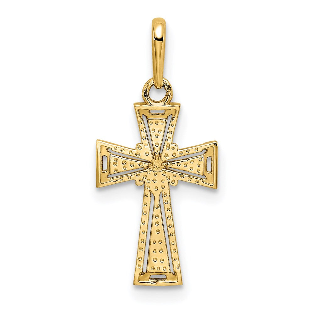 14K Gelbgold 14K Diamantiert Kreuz Anhänger