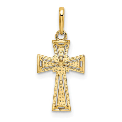 14K Gelbgold 14K Diamantiert Kreuz Anhänger
