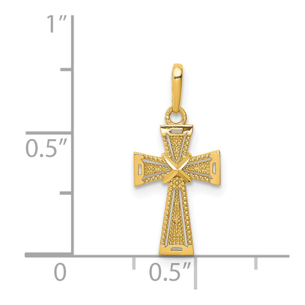 14K Gelbgold 14K Diamantiert Kreuz Anhänger